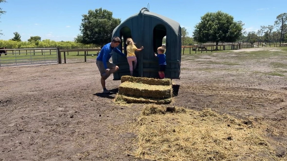 Before and after comparison: wasted hay vs Hay Hut efficiency